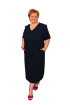 Bavlnené plus size šaty s mašľou vzadu - čierne